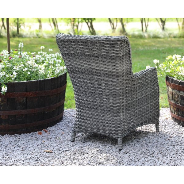 Fåtölj i grå konstrotting | Mörkgrå dyna & aluminiumstomme | Jacksonville Fåtölj i grå konstrotting | Mörkgrå dyna & aluminiumstomme | Jacksonville