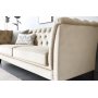 Chesterfieldsoffa 3-sits | Beige sammet, kallskum & avtagbar kl�dsel | Milton