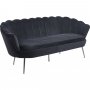 Kingsley 3-sits soffa � Svart sammet med kromben | Modern lyx & h�g komfort