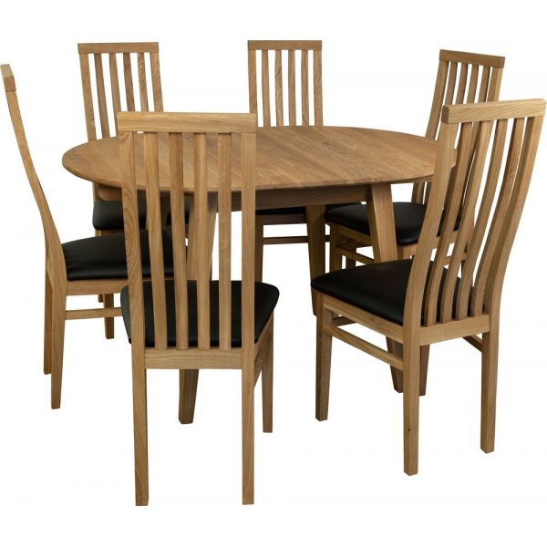 Matbord Ø90–130 cm | Utdragbart, oljad ek & oval design | Genova Matbord Ø90–130 cm | Utdragbart, oljad ek & oval design | Genova