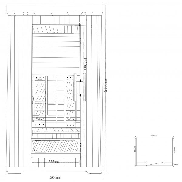 IR bastu - 1-2 personer | Fullhjd 210cm | Nivala