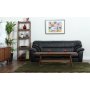 3-sitssoffa Svart | Konstl�der & eukalyptustr� | Dominic