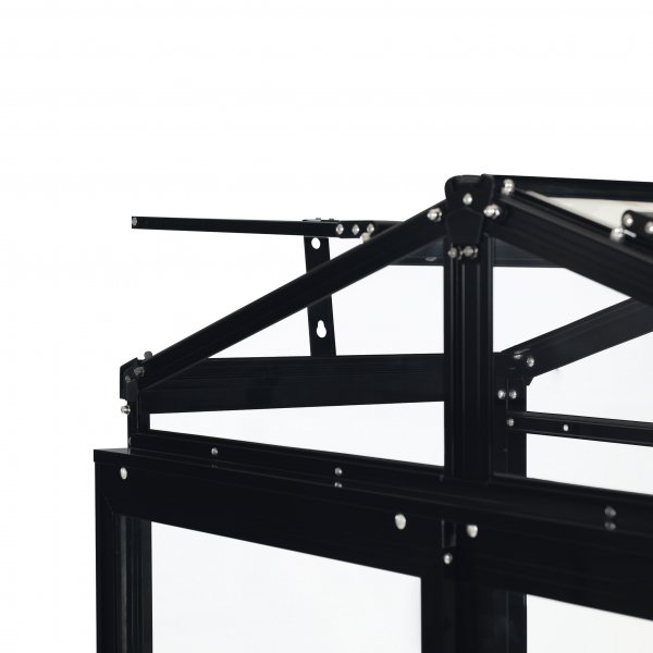 Högt miniväxthus V-tak | 4mm säkerhetsglas | Svart Högt miniväxthus V-tak | 4mm säkerhetsglas | Svart