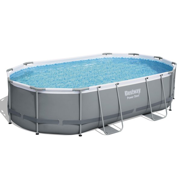 Bestway pool ovan mark 4,88x3,05m - 1m djup | Power Steel Oval (56448)