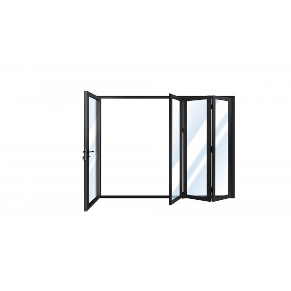 Vikdrr altan 3,65 x 2,43 m | Vit aluminiumram med hrdat glas, underhllsfritt Bi-Fold system