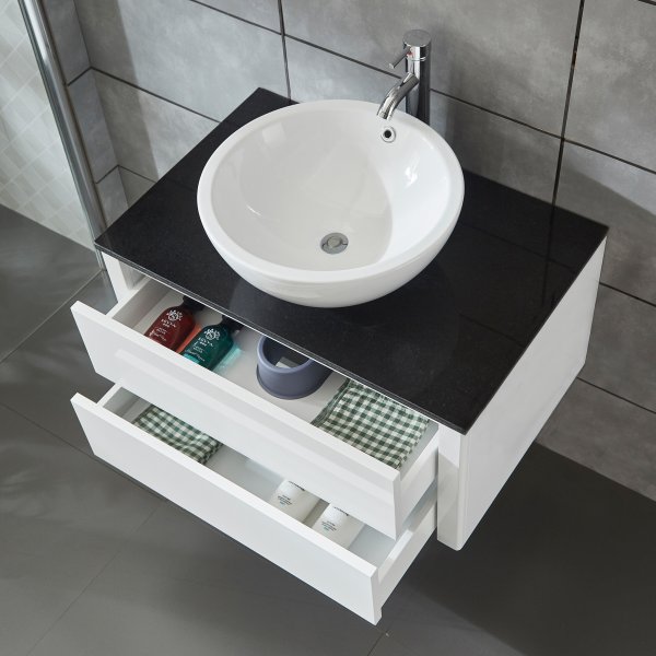 Kommod | Komplett paket med tv�ttst�ll & badrumsspegel