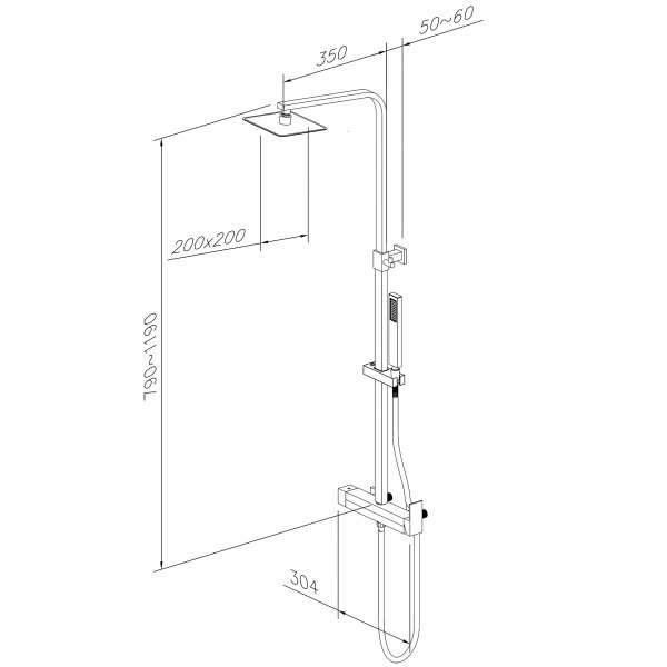 Takduschset komplett paket | Cindy - Krom