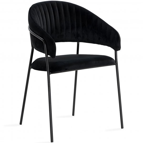 Karmstol i metall och sammet | 2-pack | Svart | Skeppsvik