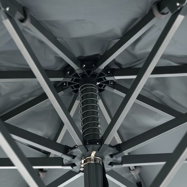 Helautomatiskt premiumparasoll 6m | Grå Helautomatiskt premiumparasoll 6m | Grå