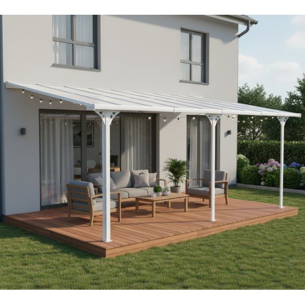 Altantak 6x3 m | Kanalplast / Aluminium| Premium modell | Vit