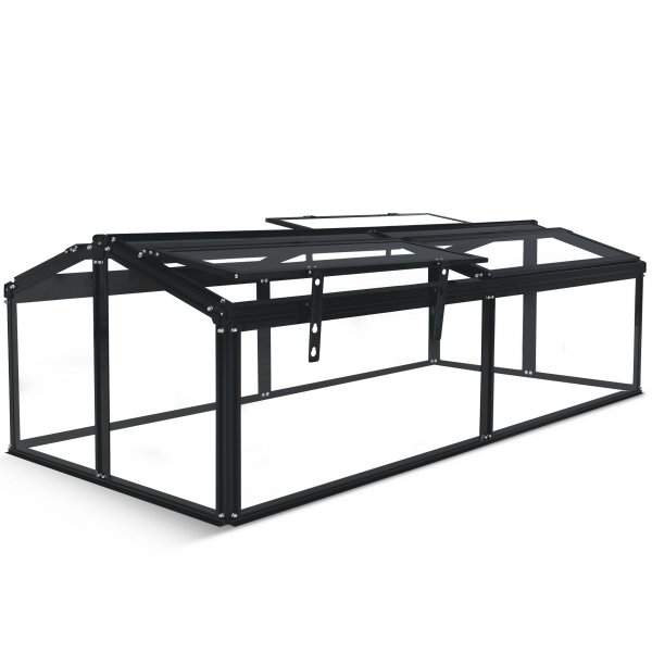 Miniv�xthus 4 �ppningsbara luckor | 4mm s�kerhetsglas | Svart