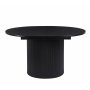 F�rl�ngningsbart runt matbord 140�180 cm i svartbetsad ek med plats f�r 6�8 personer | Astrid
