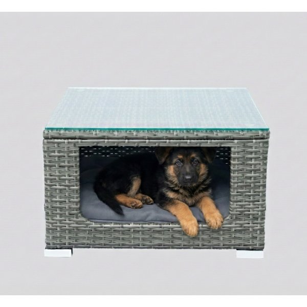 Soffgrupp med dynf�rvaring � H�rnsoffa & bord i gr�tt | Lilla Djursvik