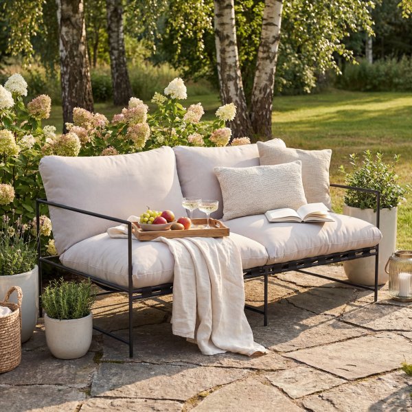 Loungesoffa i underh�llsfritt galvaniserat st�l | F�r�
