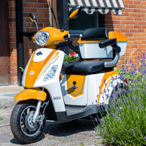 Promenadscooter 1100W | Terränghjul | Orange/Vit Promenadscooter 1100W | Terränghjul | Orange/Vit