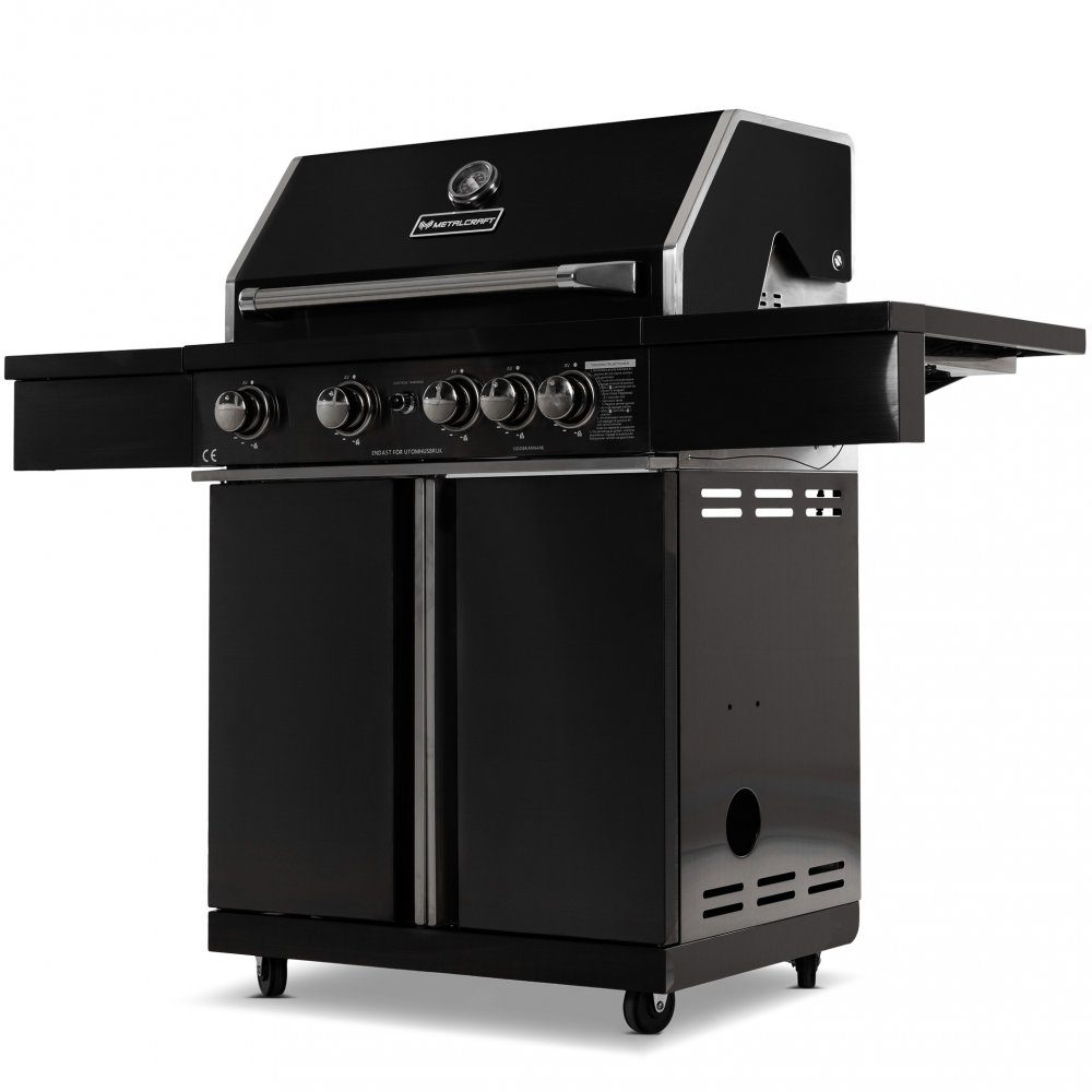 Gasolgrill rostfri | Varmluftsfunktion | Malibu Blackline | Exklusiv gasolgrill med samtliga delar i svart, rostfritt stål.