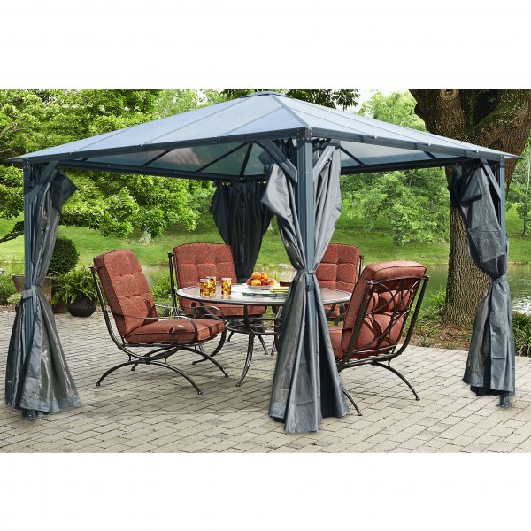 Premium paviljong 3x3m med tak i kanalplast