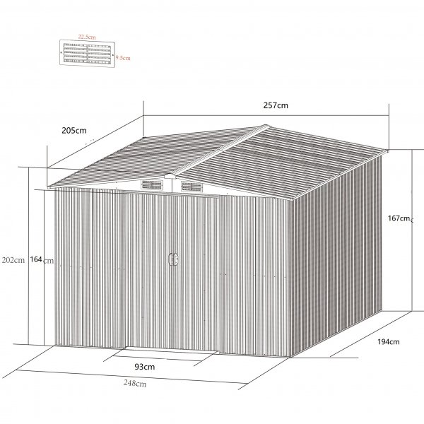 Redskapsbod 5,3m² | Dubbel skjutdörr | Bas ingår Redskapsbod 5,3m² | Dubbel skjutdörr | Bas ingår