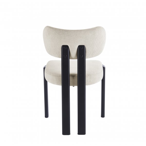 Matstol i beige tyg med svarta metallben | Callum 4-Pack Matstol i beige tyg med svarta metallben | Callum 4-Pack