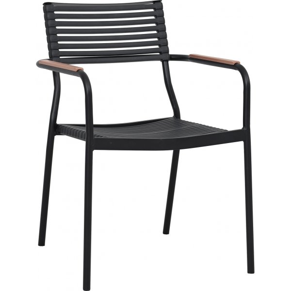 Pino stapelbar utestol - Svart / Beige