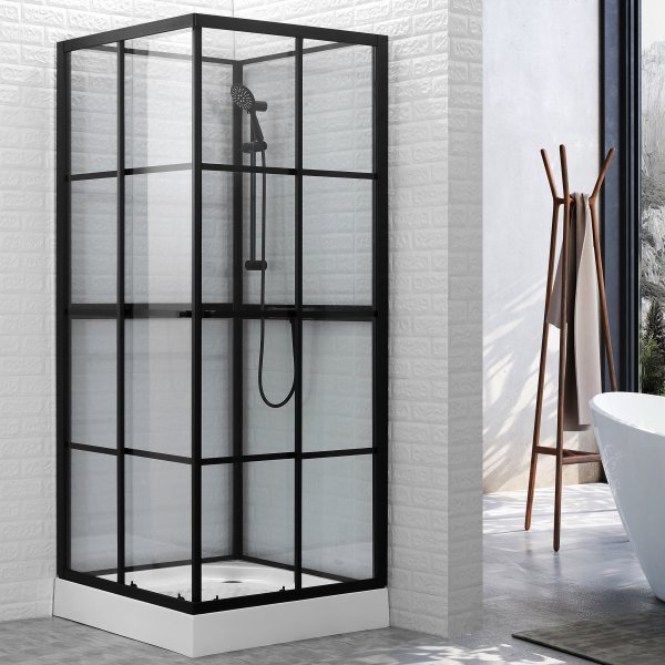 Duschkabin i rak industriell design - 6 mm skerhetsglas