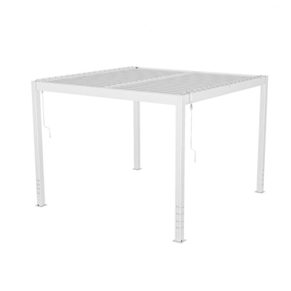 Pergola | �ppningsbart lamelltak | 3x3 m | Vit