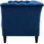 Chesterfieldsoffa 3-sits | Bl� sammet, kallskum & avtagbar kl�dsel | Milton
