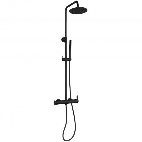 Komplett takduschset med handdusch i rundad design | Svart