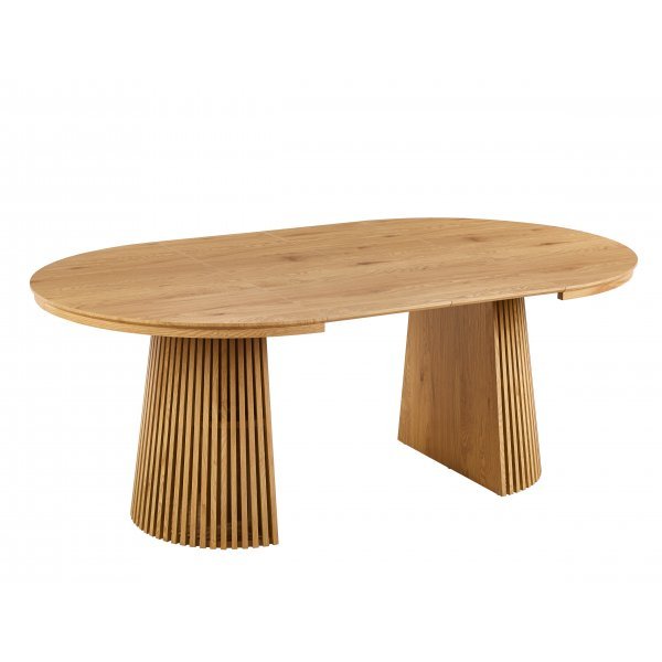 F�rl�ngningsbart runt matbord 120�200 cm i ek med plats f�r 4�10 personer | Crossby