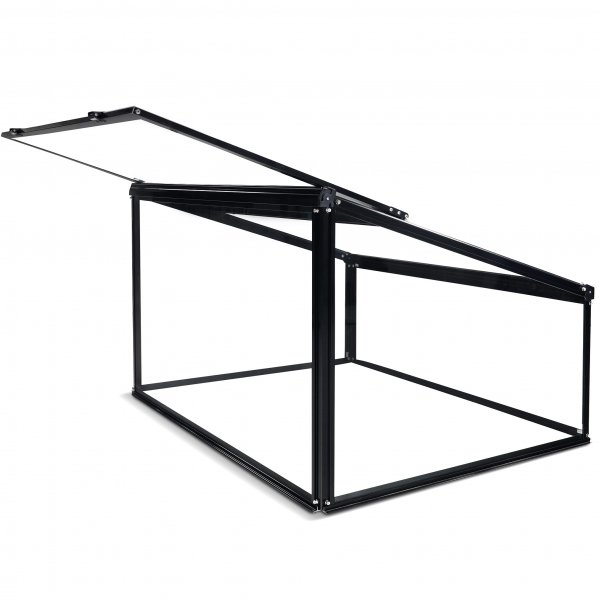 Miniväxthus med öppningsbar lucka | 4mm säkerhetsglas | Svart Miniväxthus med öppningsbar lucka | 4mm säkerhetsglas | Svart