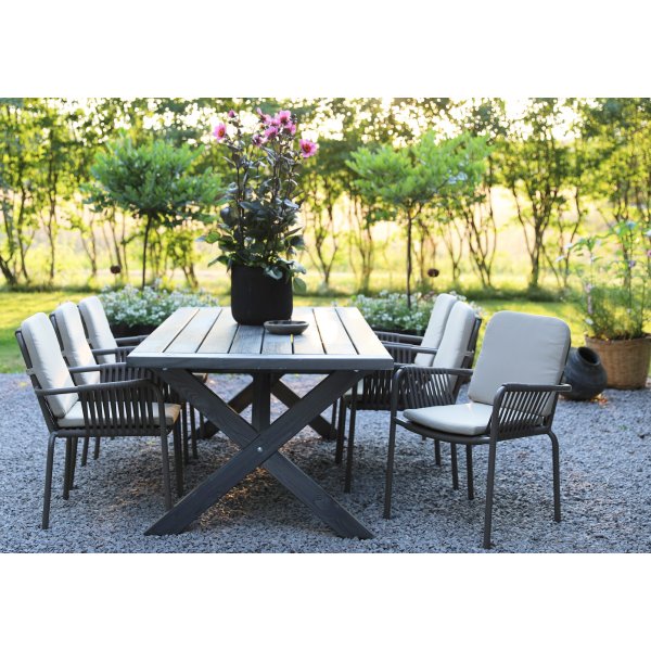 Oxford - Utemöbelgrupp 220 cm Grå/Beige Oxford - Utemöbelgrupp 220 cm Grå/Beige