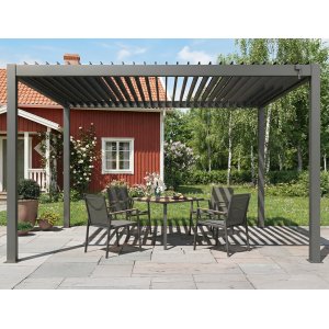 Pergola 4x3 | Aluminium | Grå pergola för uteplats & trädgård Pergola 4x3 | Aluminium | Grå pergola för uteplats & trädgård