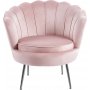 F�t�lj i rosa sammet med kromade ben och v�gformat ryggst�d | Kingsley