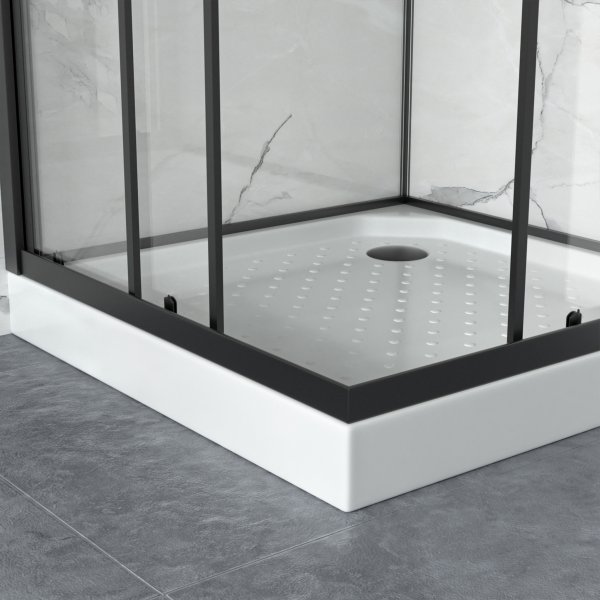 Duschkabin med svart ram | Aluminium och 6mm säkerhetsglas | Sara Duschkabin med svart ram | Aluminium och 6mm säkerhetsglas | Sara