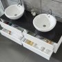 Badrumsmbel 150cm | Dubbla tvttstll & badrumsspegel