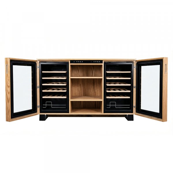 Vinsk�p med dubbla temperaturzoner � Twin vinkyl 24 flaskor med LED-belysning