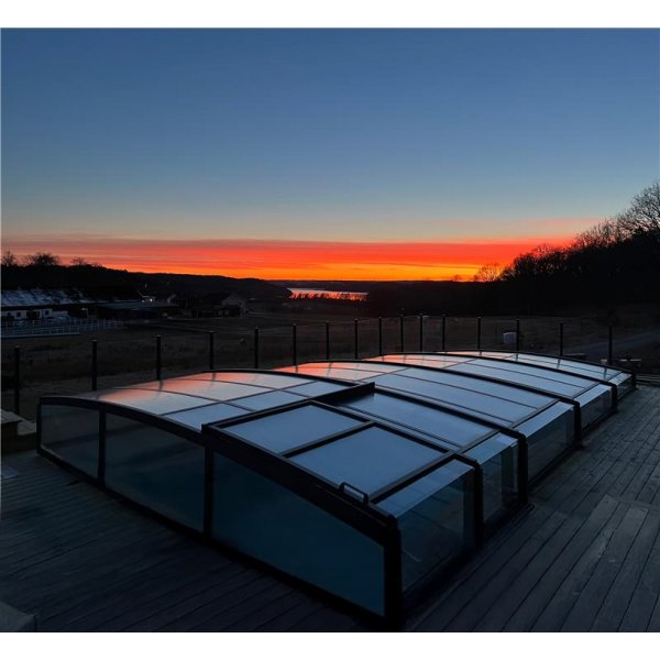 Pooltak 4x8m | Utan skenor | UV-skydd | Flexibel drr