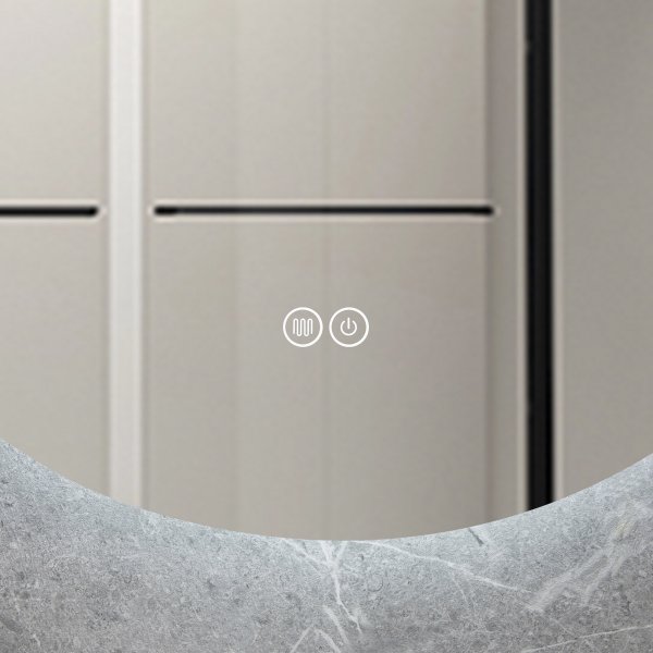 Rund badrumsspegel | Anti-fog och LED-belysning på baksidan Rund badrumsspegel | Anti-fog och LED-belysning på baksidan