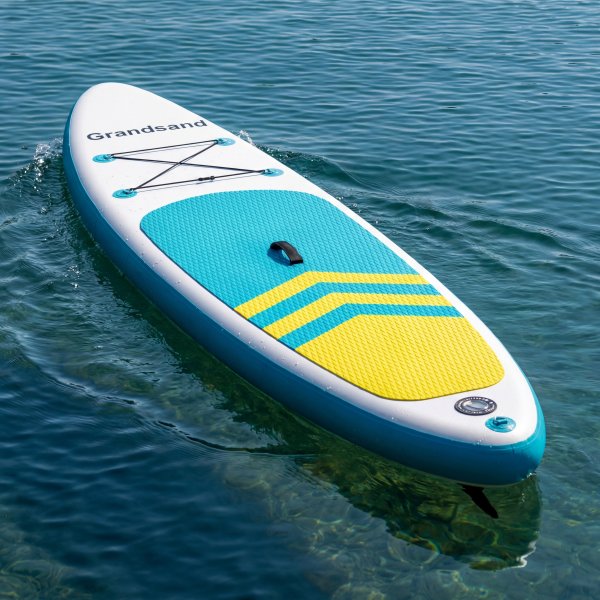 Uppbl�sbar SUP 320 cm | Uppbl�sbar paddle board | Stabil & h�llbar | Bl�/Gul