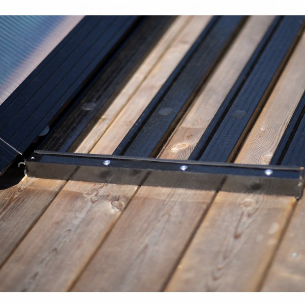 Pooltak 4x8m med sidodörr | Solid polykarbonat 4mm | Svart Pooltak 4x8m med sidodörr | Solid polykarbonat 4mm | Svart