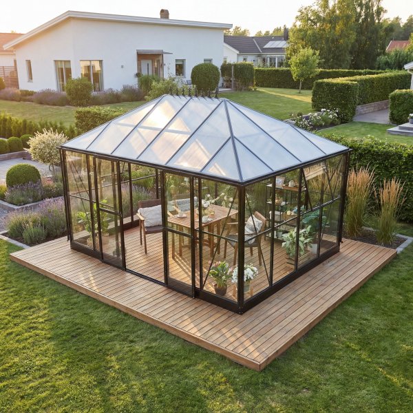 Gazebo 12 m² | 4 mm säkerhetsglas | Hållbar och stilren konstruktion Gazebo 12 m² | 4 mm säkerhetsglas | Hållbar och stilren konstruktion