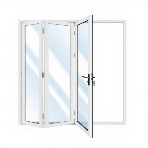 Vikdörr altan 2,43 x 2,43 m | Dubbelglas | Vit aluminium | Låg tröskel 18 mm Vikdörr altan 2,43 x 2,43 m | Dubbelglas | Vit aluminium | Låg tröskel 18 mm