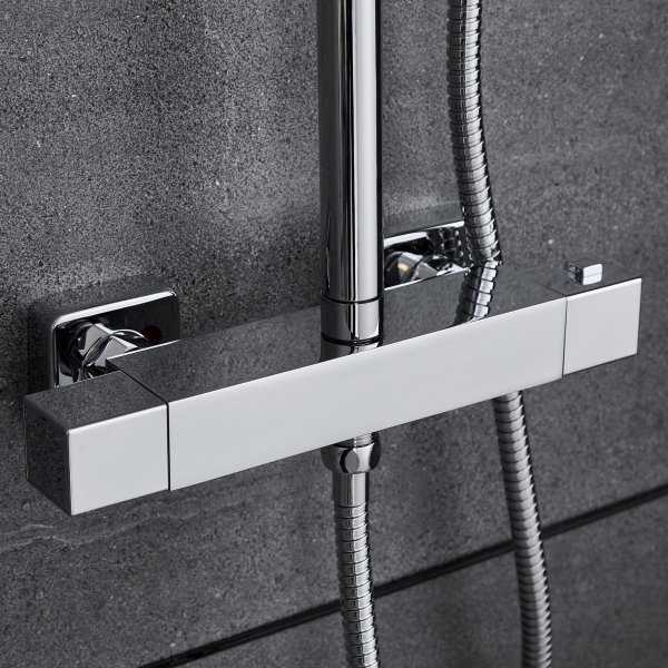 Komplett takduschset med handdusch | Hgblankt rostfritt stl