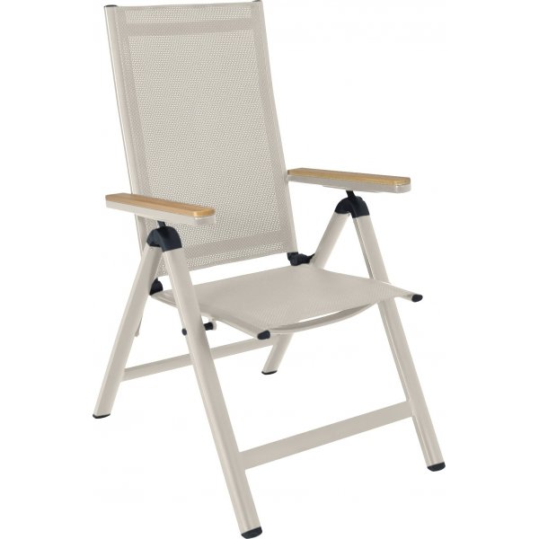 Svea positionsstol beige textilene med armstd i ek-aintwood