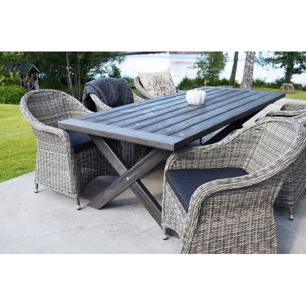 Gr�betsat tr�bord | 220 cm | Oxford