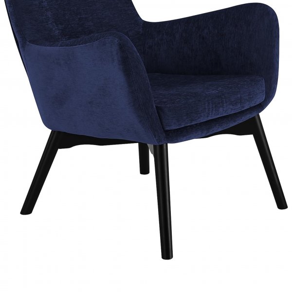 Elegant textilfåtölj med hög rygg | Mörkblå | Kim Elegant textilfåtölj med hög rygg | Mörkblå | Kim