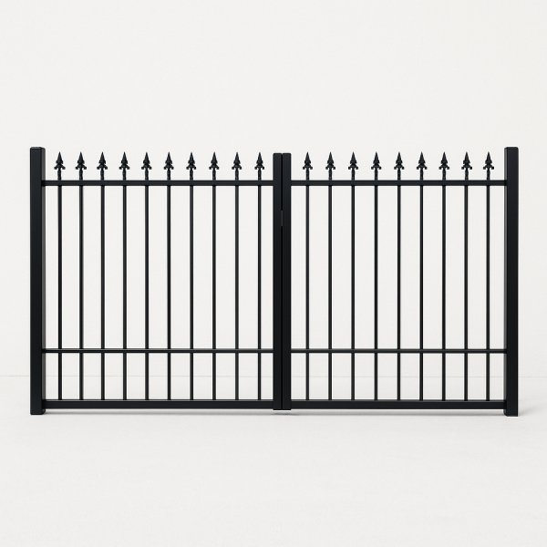 Classical 2 dubbelgrind 4 meter | Robust svart stlgrind fr infart & trdgrd (RAL9005)