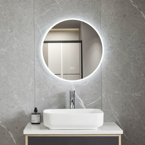 Rund badrumsspegel 60cm med LED-lyse | Anti-fog & touch-styrning Rund badrumsspegel 60cm med LED-lyse | Anti-fog & touch-styrning