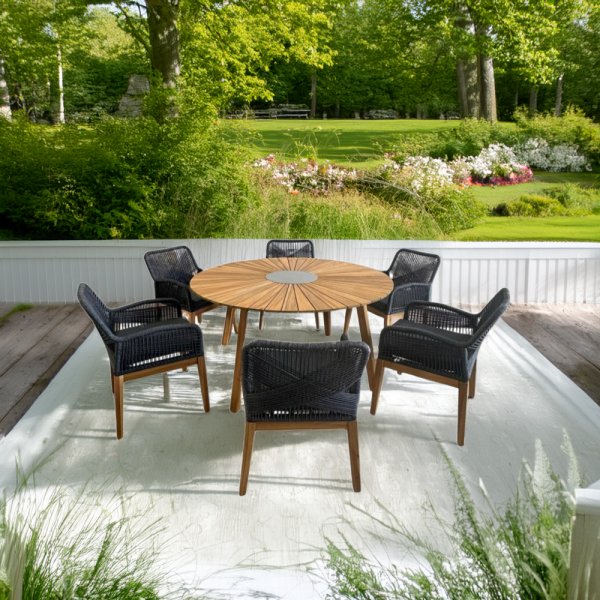 Matgrupp utembler | 6 sittplatser | Akaciatr| Lyfco Florida