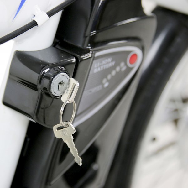 Hopfällbar elcykel med litiumbatteri - Vit Hopfällbar elcykel med litiumbatteri - Vit